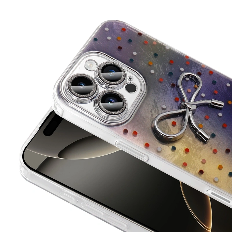 Apple iPhone 16 Pro Kılıf Kamera Korumalı Figürlü Zore Ponti Silikon Kapak