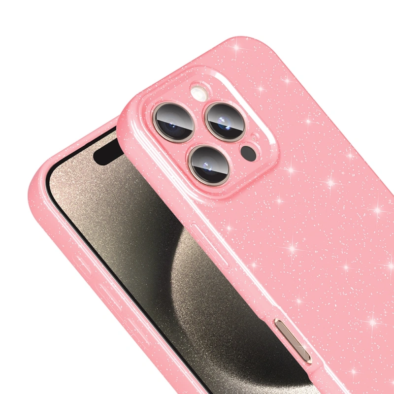 Apple iPhone 16 Pro Kılıf Kamera Korumalı Simli Lüks Zore Koton Kapak