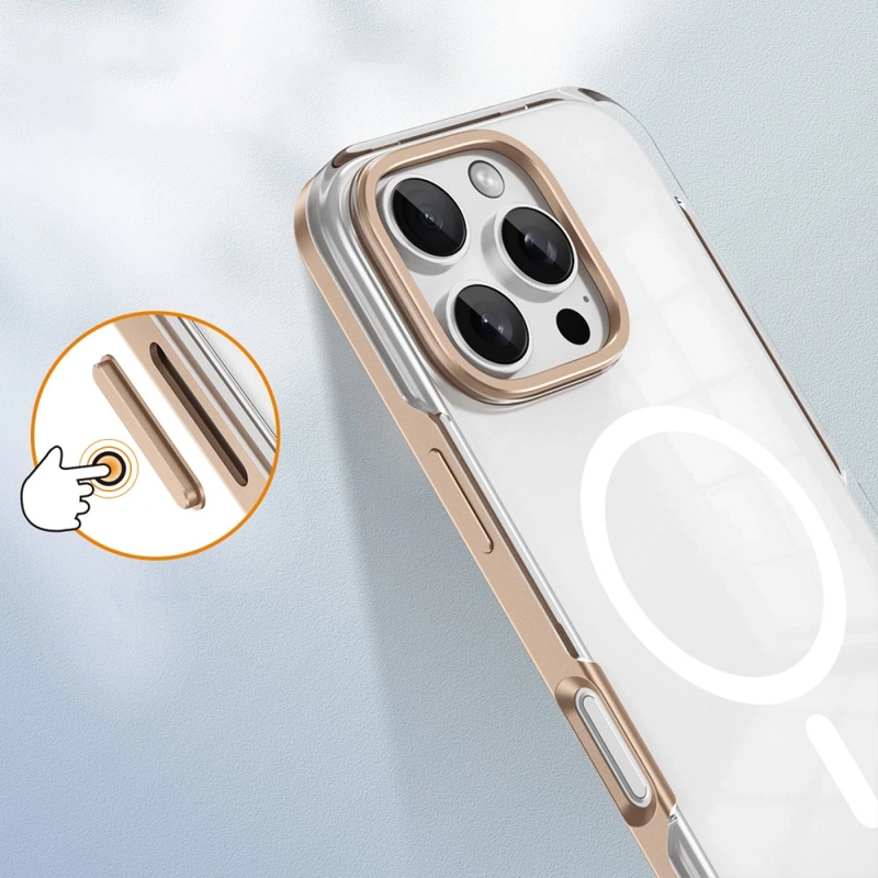 Apple iPhone 16 Pro Kılıf M-safe Şarj Özellikli Çıkarılabilir Arka Yüzeyli Zore Polar Kapak