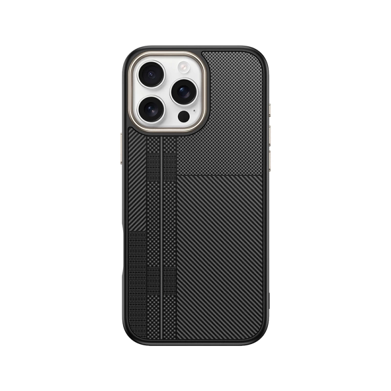 Apple iPhone 16 Pro Kılıf M-safe Şarj Özellikli Karbon Fiber Görünümlü Zore Antina Kapak