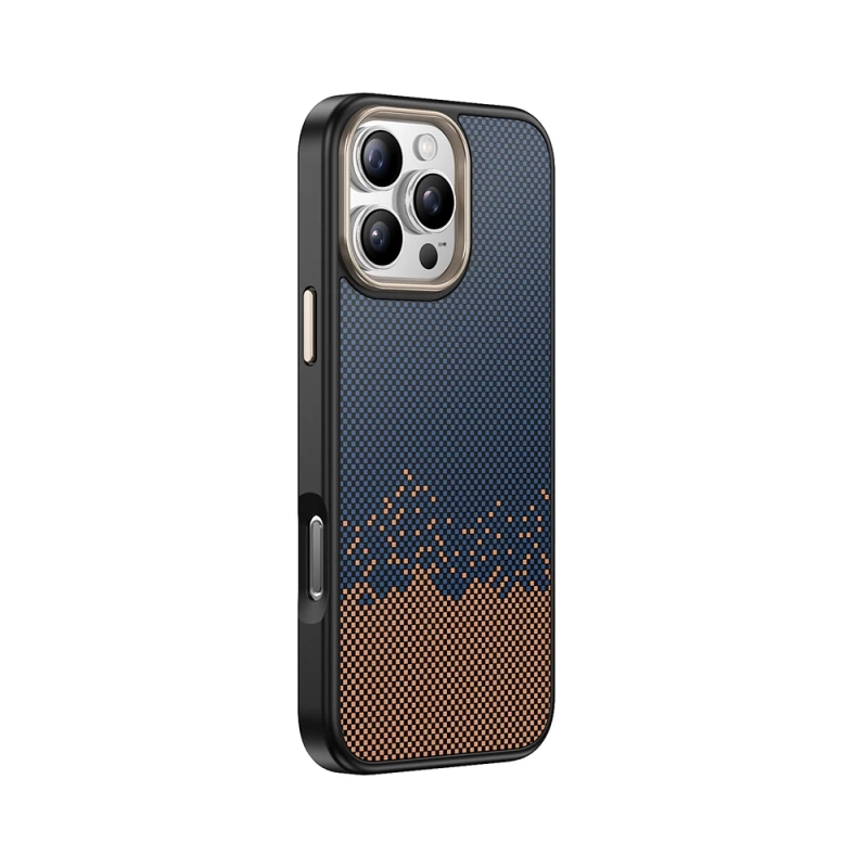 Apple iPhone 16 Pro Kılıf M-safe Şarj Özellikli Karbon Fiber Görünümlü Zore Antina Kapak