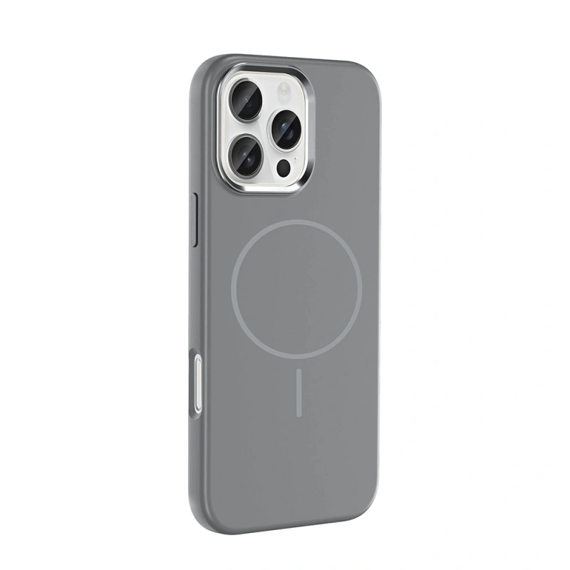 Apple iPhone 16 Pro Kılıf M-Safe Şarj Özellikli Metal Kamera Çerçeveli Zore Edi Silikon Kapak