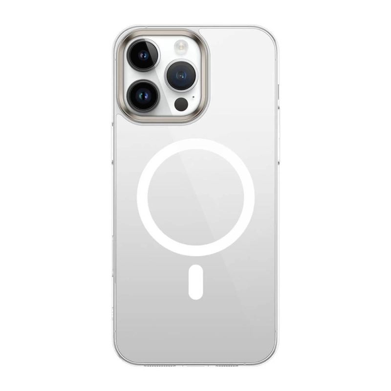 Apple iPhone 16 Pro Kılıf M-safe Şarj Özellikli Şeffaf Cam Arka Yüzey Zore G-Glass Kapak