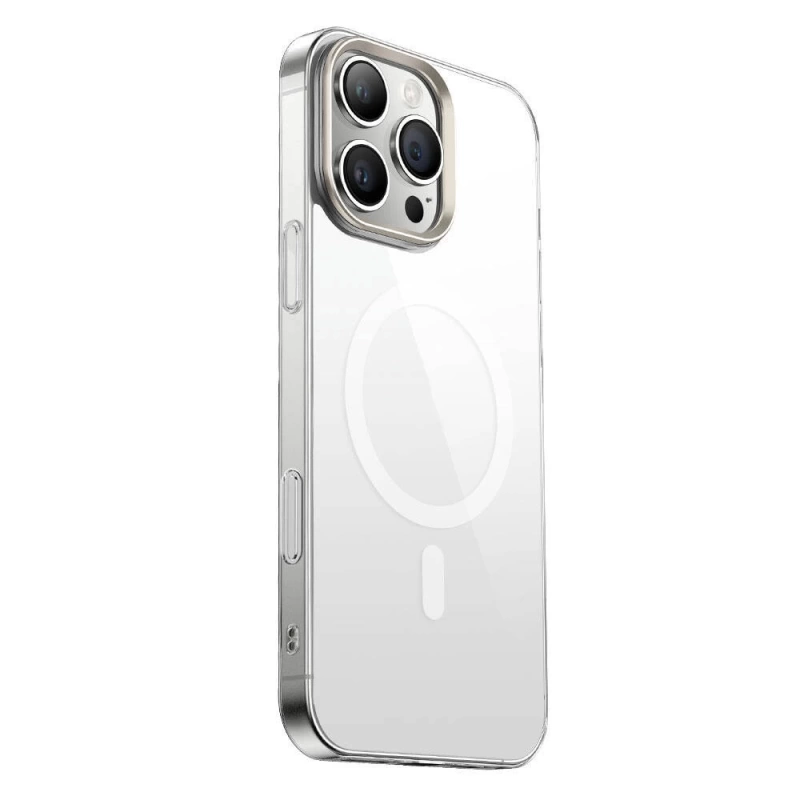 Apple iPhone 16 Pro Kılıf M-safe Şarj Özellikli Şeffaf Cam Arka Yüzey Zore G-Glass Kapak
