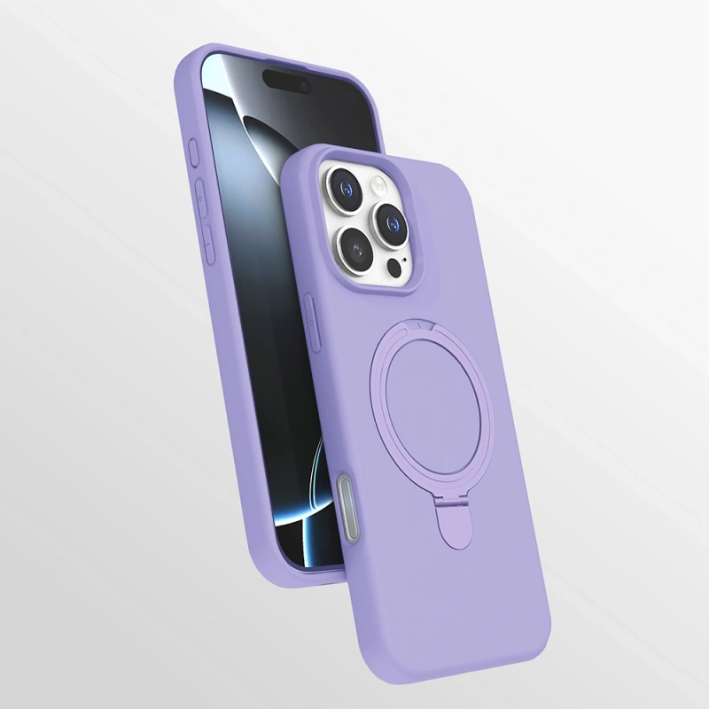 Apple iPhone 16 Pro Kılıf M-safe Şarj Özellikli Standlı Zore Samara Kapak