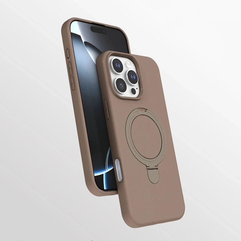 Apple iPhone 16 Pro Kılıf M-safe Şarj Özellikli Standlı Zore Samara Kapak