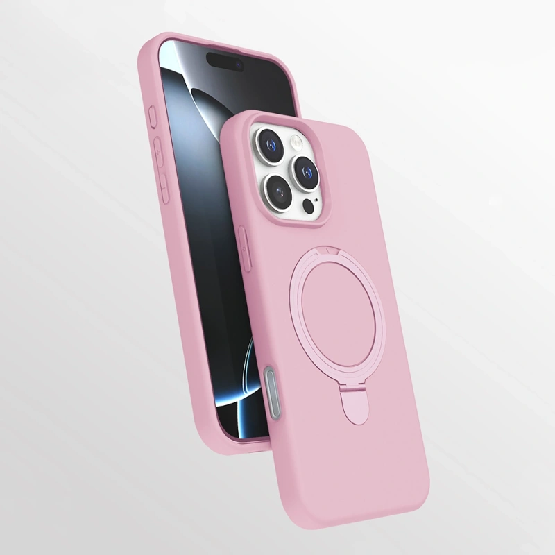 Apple iPhone 16 Pro Kılıf M-safe Şarj Özellikli Standlı Zore Samara Kapak