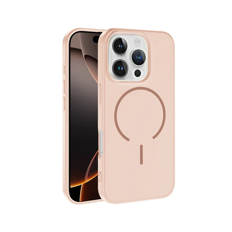 Apple iPhone 16 Pro Kılıf M-safe Şarj Özellikli Zore Meta Kapak