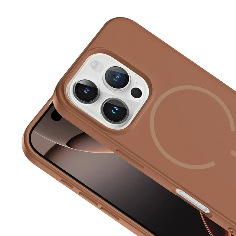 Apple iPhone 16 Pro Kılıf M-safe Şarj Özellikli Zore Meta Kapak