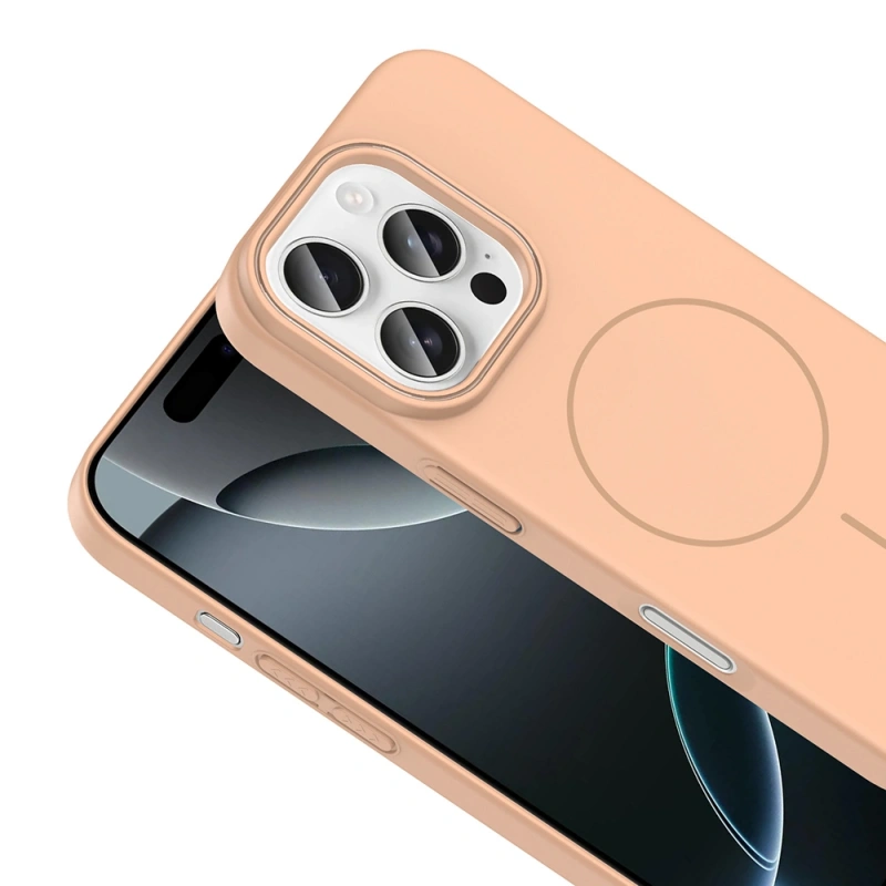 Apple iPhone 16 Pro Kılıf M-safe Şarj Özellikli Zore Ruby Sert Kapak