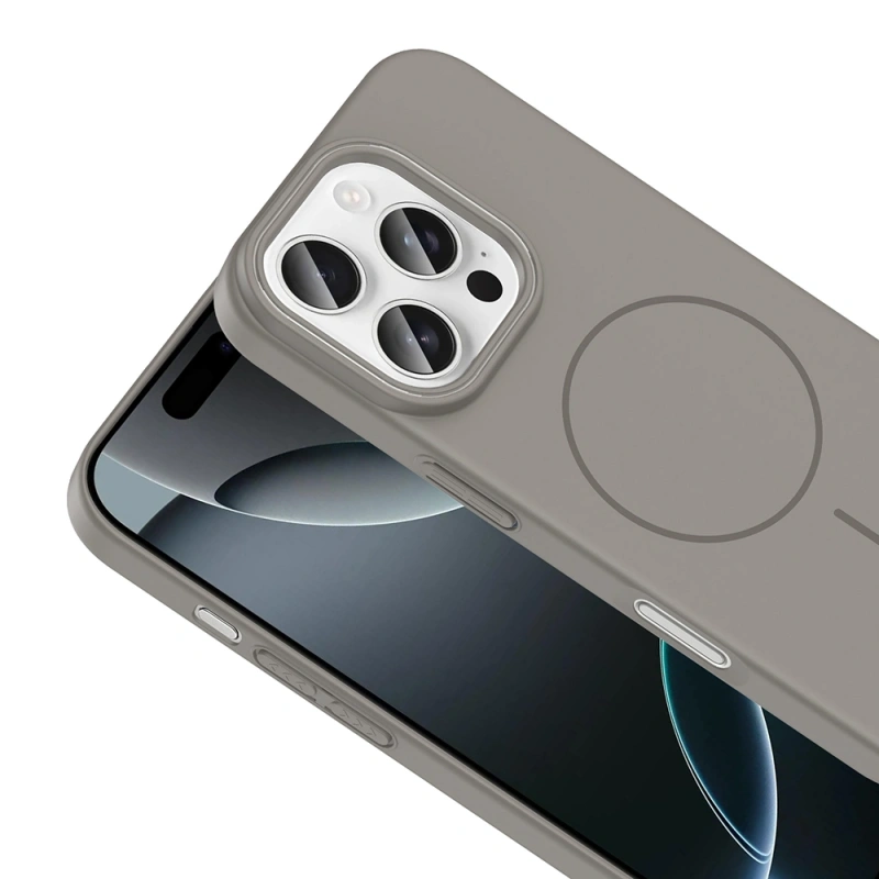 Apple iPhone 16 Pro Kılıf M-safe Şarj Özellikli Zore Ruby Sert Kapak