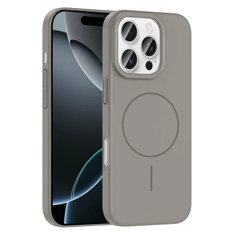 Apple iPhone 16 Pro Kılıf M-safe Şarj Özellikli Zore Ruby Sert Kapak