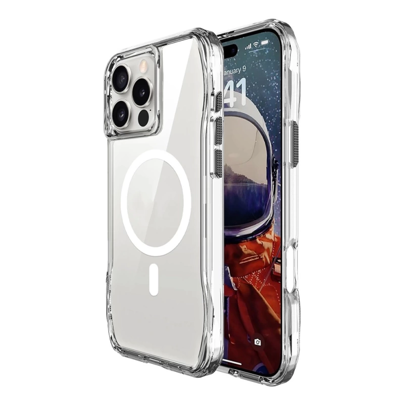 Apple iPhone 16 Pro Kılıf M-safe Şarj Özellikli Airbagli Şeffaf Zore İncek Kapak