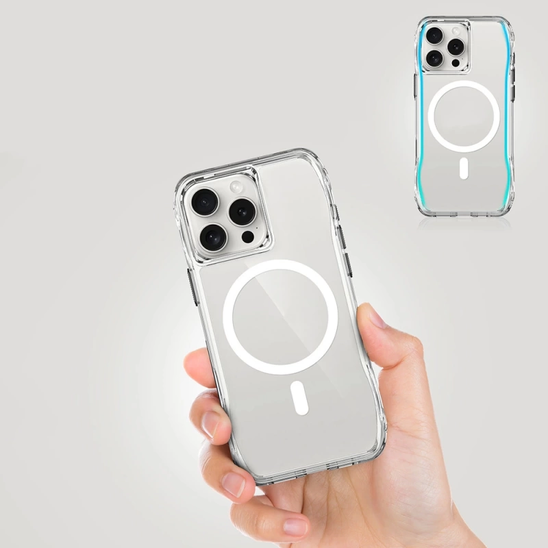 Apple iPhone 16 Pro Kılıf M-safe Şarj Özellikli Airbagli Şeffaf Zore İncek Kapak