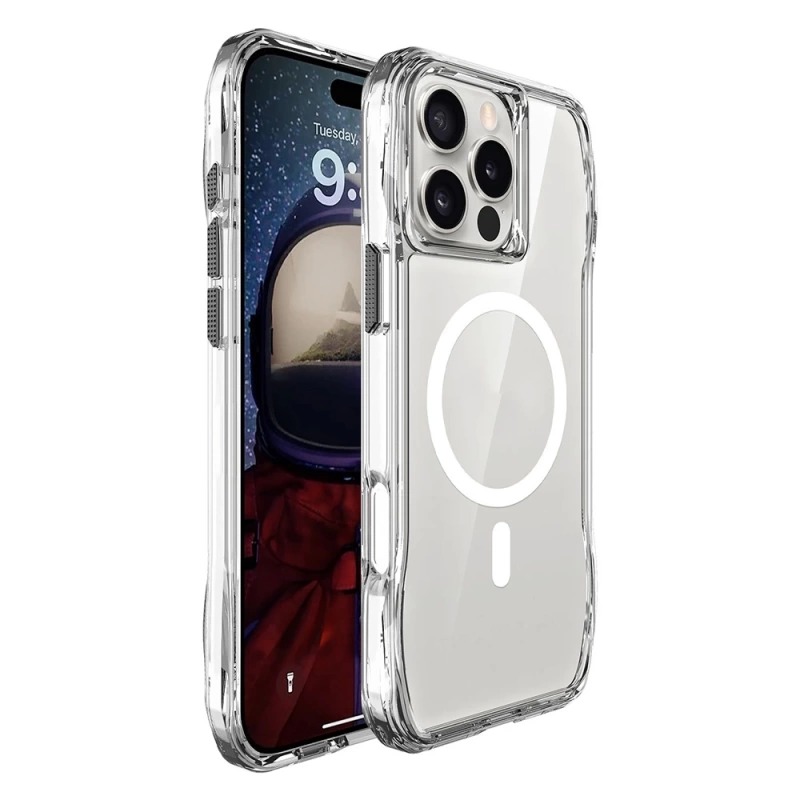 Apple iPhone 16 Pro Kılıf M-safe Şarj Özellikli Airbagli Şeffaf Zore İncek Kapak