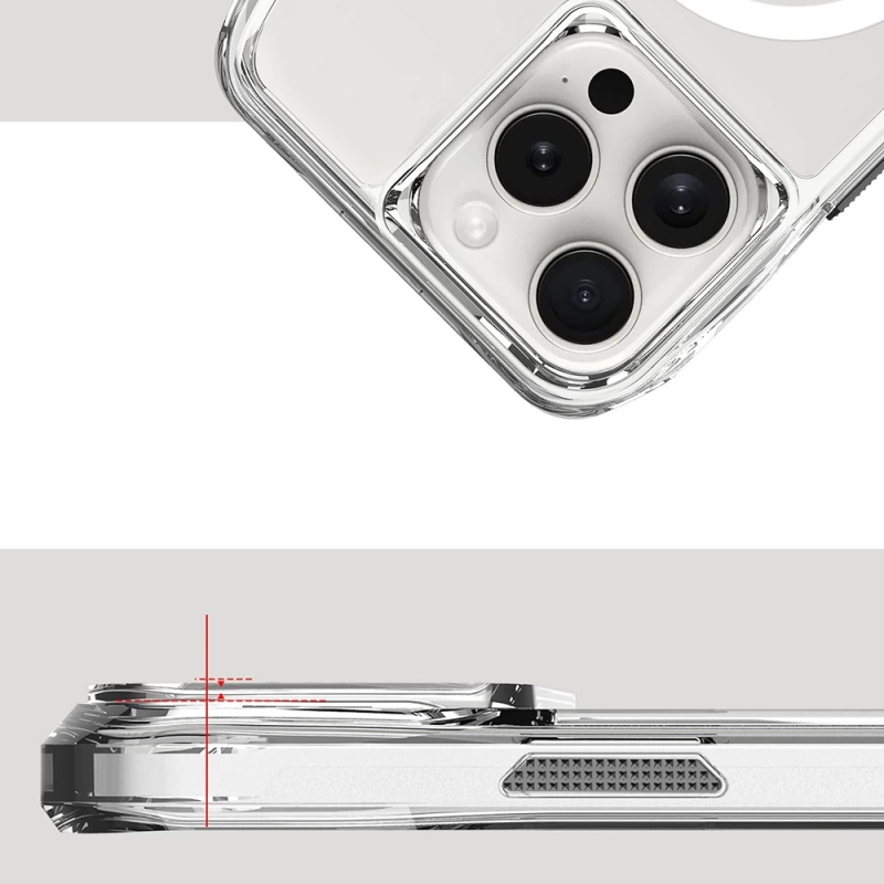 Apple iPhone 16 Pro Kılıf M-safe Şarj Özellikli Airbagli Şeffaf Zore İncek Kapak