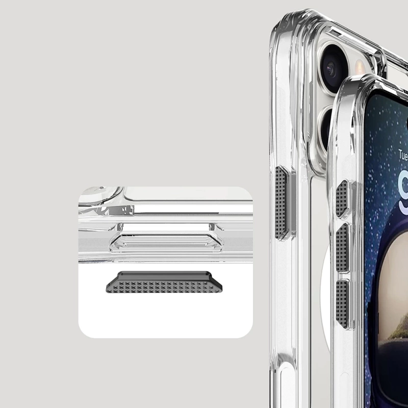 Apple iPhone 16 Pro Kılıf M-safe Şarj Özellikli Airbagli Şeffaf Zore İncek Kapak