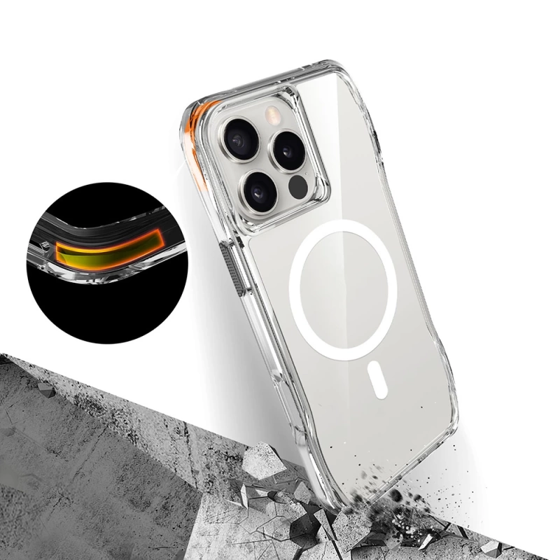 Apple iPhone 16 Pro Kılıf M-safe Şarj Özellikli Airbagli Şeffaf Zore İncek Kapak