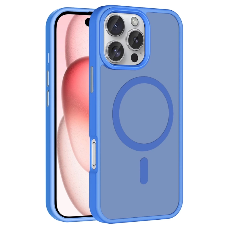 Apple iPhone 16 Pro Kılıf M-safe Şarj Özellikli Mat Arka Yüzey Zore Sio Kapak