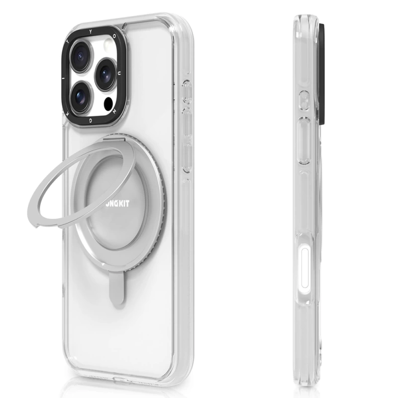 Apple iPhone 16 Pro Kılıf Magsafe Şarj Özellikli Parmak Ring Standlı Youngkit Pivot Serisi Kapak