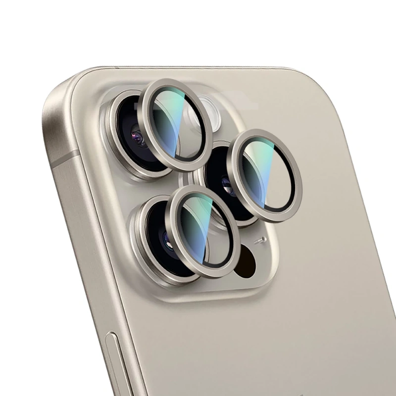 Apple iPhone 16 Pro Max CaseWorld Alloy Serisi Oleofobik Anti Reflective Kamera Lens Koruyucu