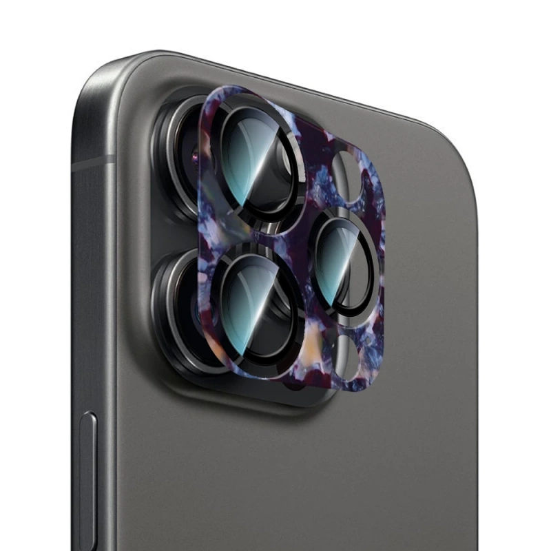 Apple iPhone 16 Pro Max CaseWorld Crystal Color Serisi Full Kamera Lens Koruyucu