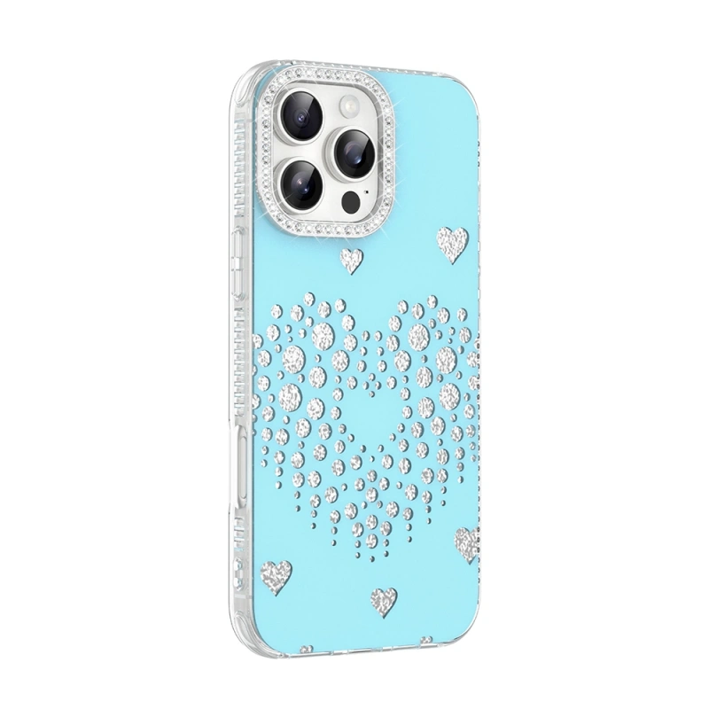 Apple iPhone 16 Pro Max Kılıf Damla Taşlı Zore Rivas Sert PC Kapak