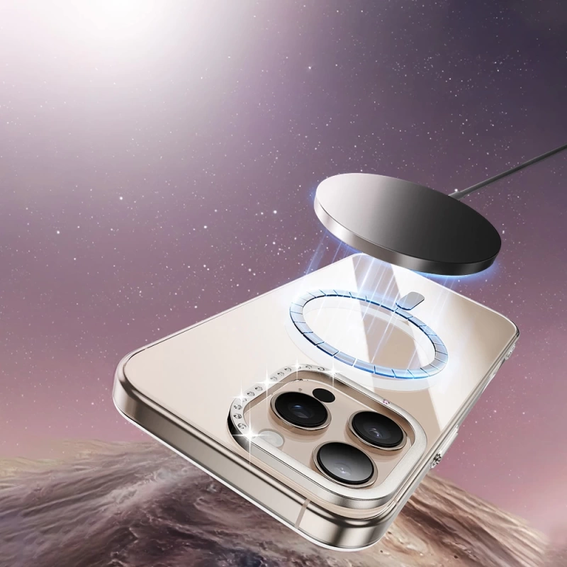 Apple iPhone 16 Pro Max Kılıf M-safe Şarj Özellikli Kamera Standlı Zore Estop Kapak