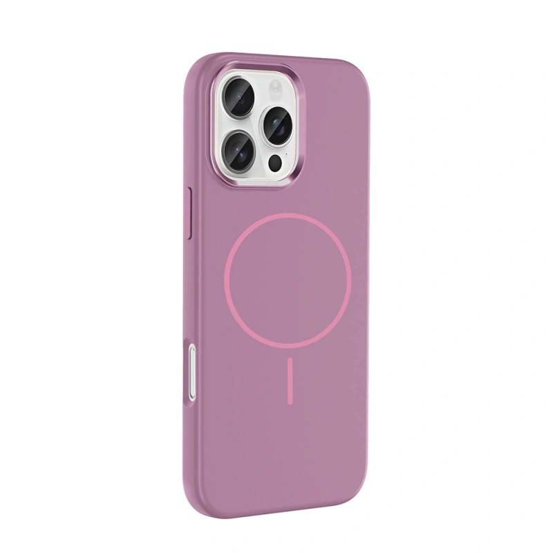 Apple iPhone 16 Pro Max Kılıf M-Safe Şarj Özellikli Metal Kamera Çerçeveli Zore Edi Silikon Kapak