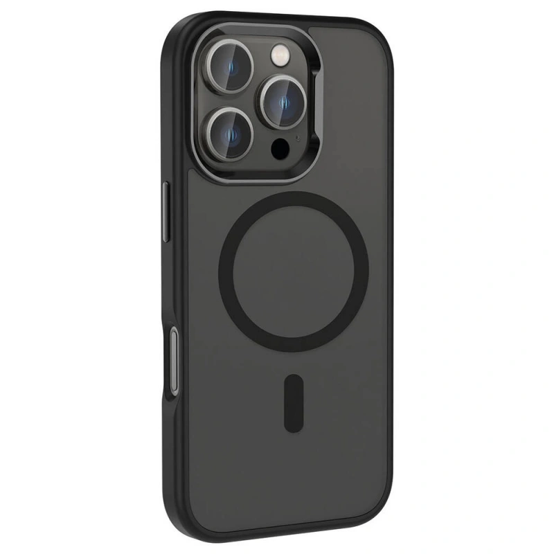 Apple iPhone 16 Pro Max Kılıf M-safe Şarj Özellikli Parlak Kamera Çerçeveli Zore Kost Kapak