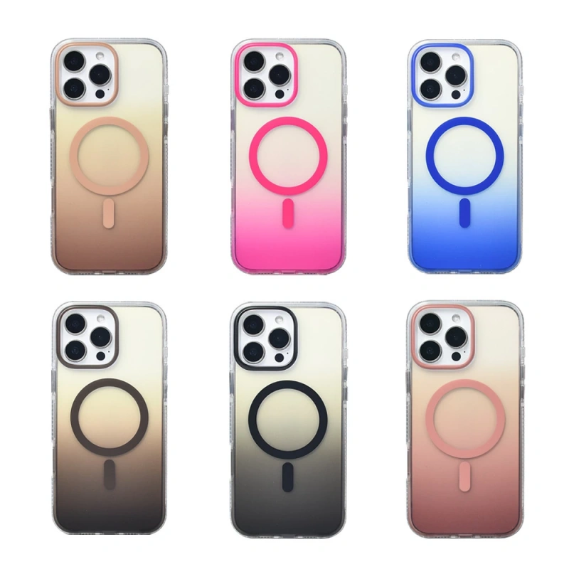 Apple iPhone 16 Pro Max Kılıf M-safe Şarj Özellikli Transparan Renk Geçişli Zore Toros Kapak