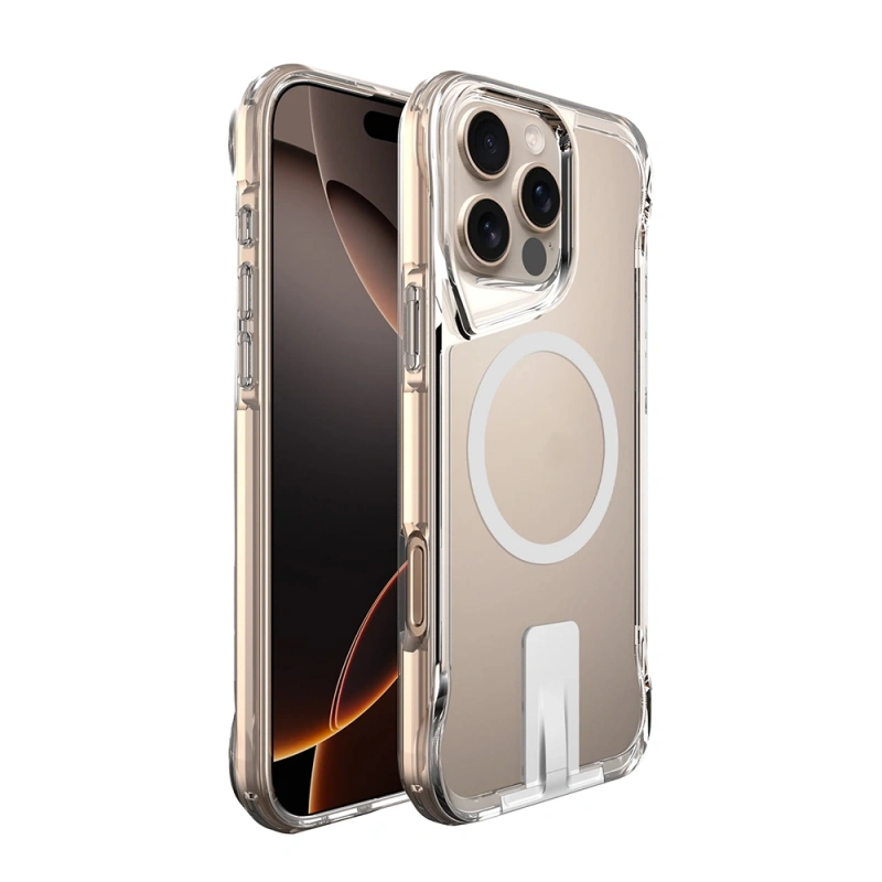 Apple iPhone 16 Pro Max Kılıf M-safe Şarj Özellikli Zore T-Max Standlı Kapak
