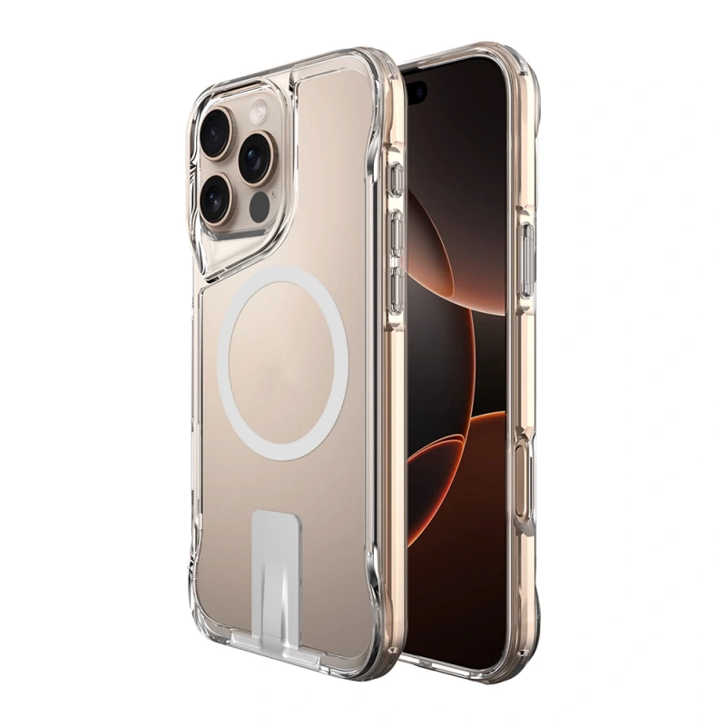 Apple iPhone 16 Pro Max Kılıf M-safe Şarj Özellikli Zore T-Max Standlı Kapak