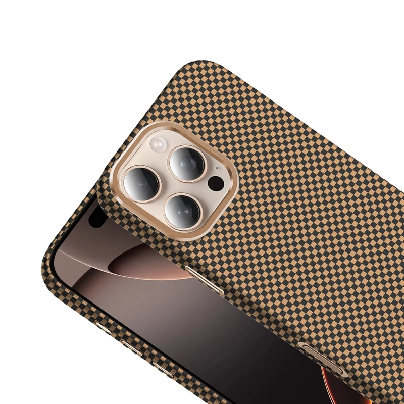 Apple iPhone 16 Pro Max Kılıf M-safe Şarj Özellikli Karbon Fiber Görünümlü Zore Gros Kapak