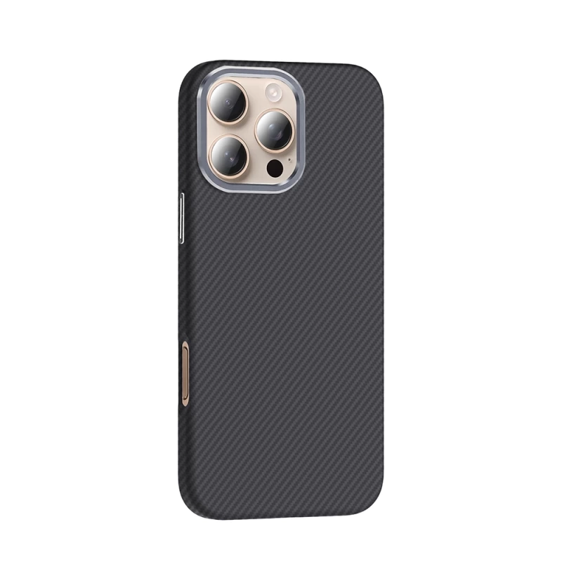 Apple iPhone 16 Pro Max Kılıf M-safe Şarj Özellikli Karbon Fiber Görünümlü Zore Gros Kapak