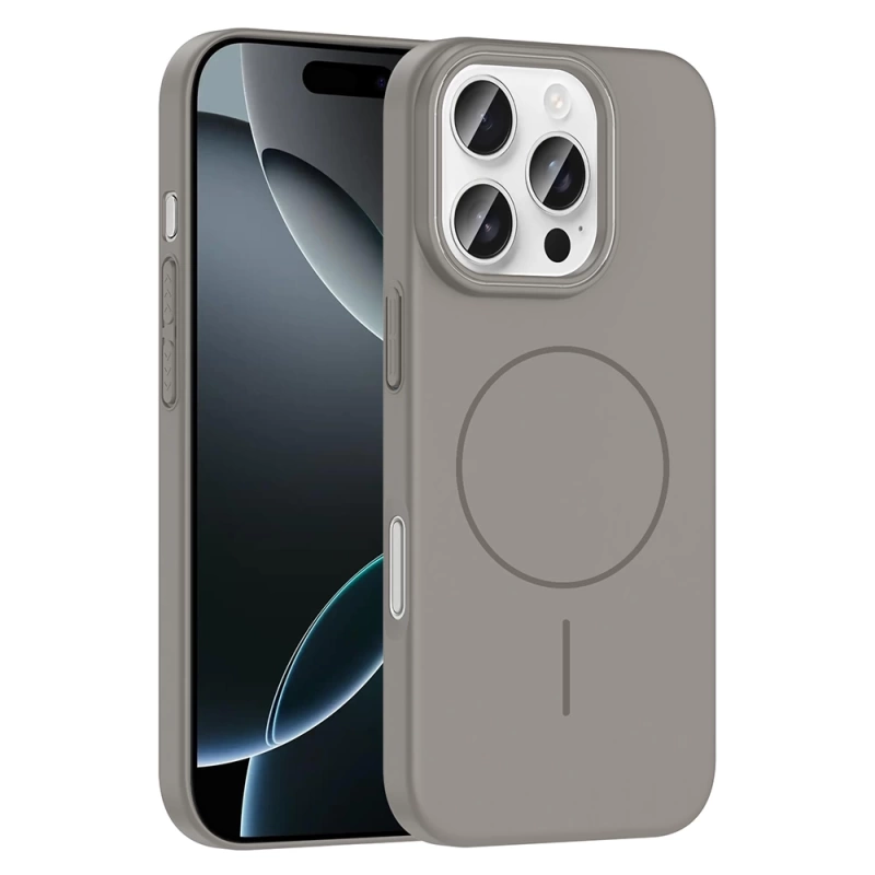 Apple iPhone 16 Pro Max Kılıf M-safe Şarj Özellikli Zore Ruby Sert Kapak