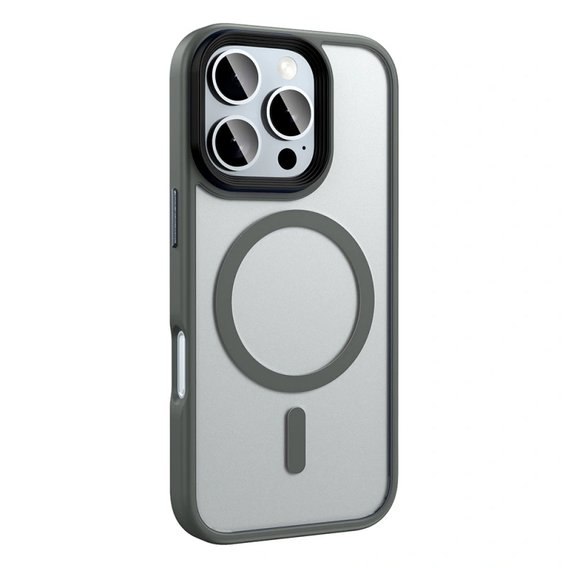 Apple iPhone 16 Pro Max Kılıf Mat Arka Yüzey Wireless Şarj Özellikli Zore Flet M-safe Kapak