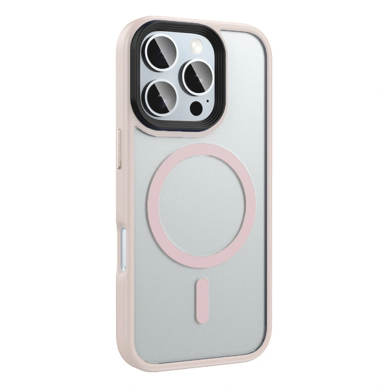 Apple iPhone 16 Pro Max Kılıf Mat Arka Yüzey Wireless Şarj Özellikli Zore Flet M-safe Kapak