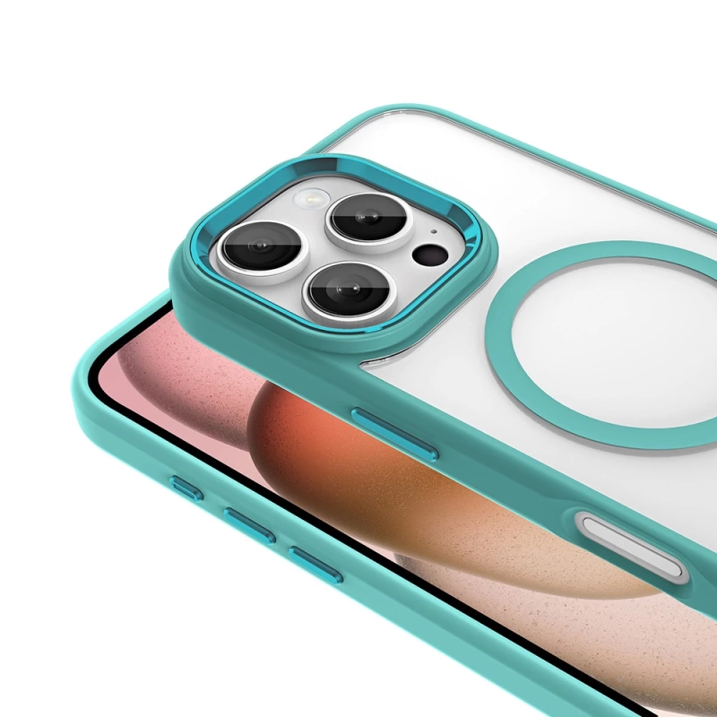 Apple iPhone 16 Pro Max Kılıf Wireless Şarj Özellikli Zore Krom M-safe Silikon Kapak