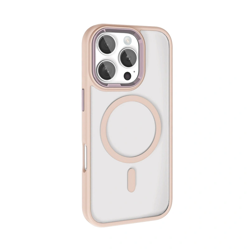 Apple iPhone 16 Pro Max Kılıf Wireless Şarj Özellikli Zore Krom M-safe Silikon Kapak