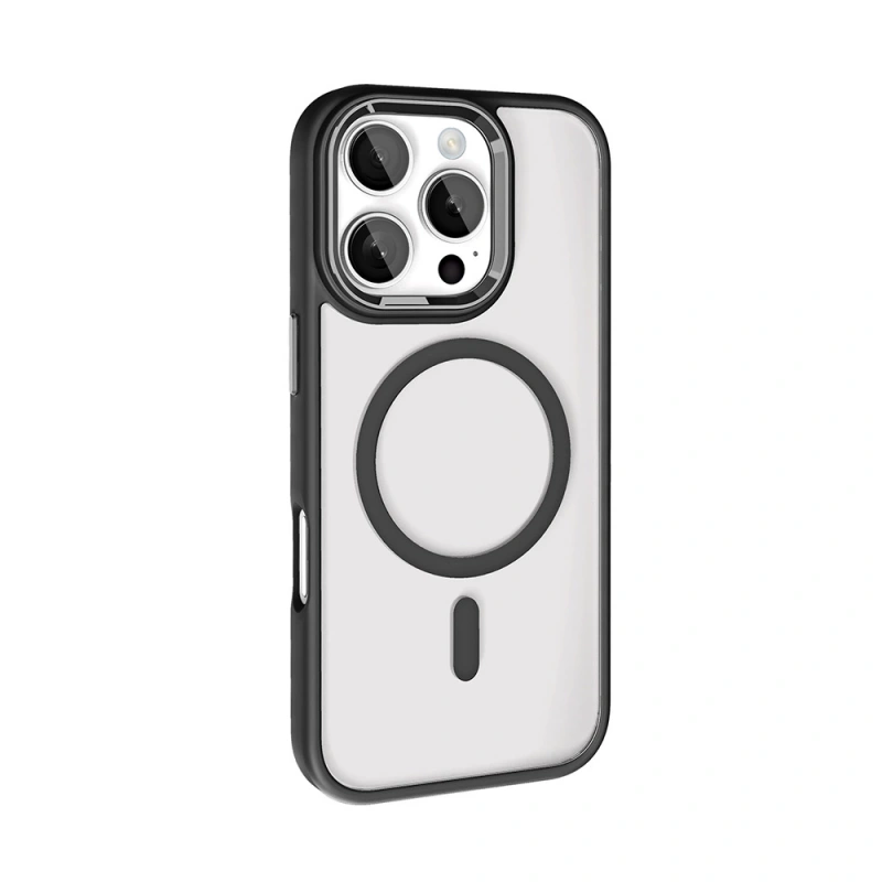 Apple iPhone 16 Pro Max Kılıf Wireless Şarj Özellikli Zore Krom M-safe Silikon Kapak
