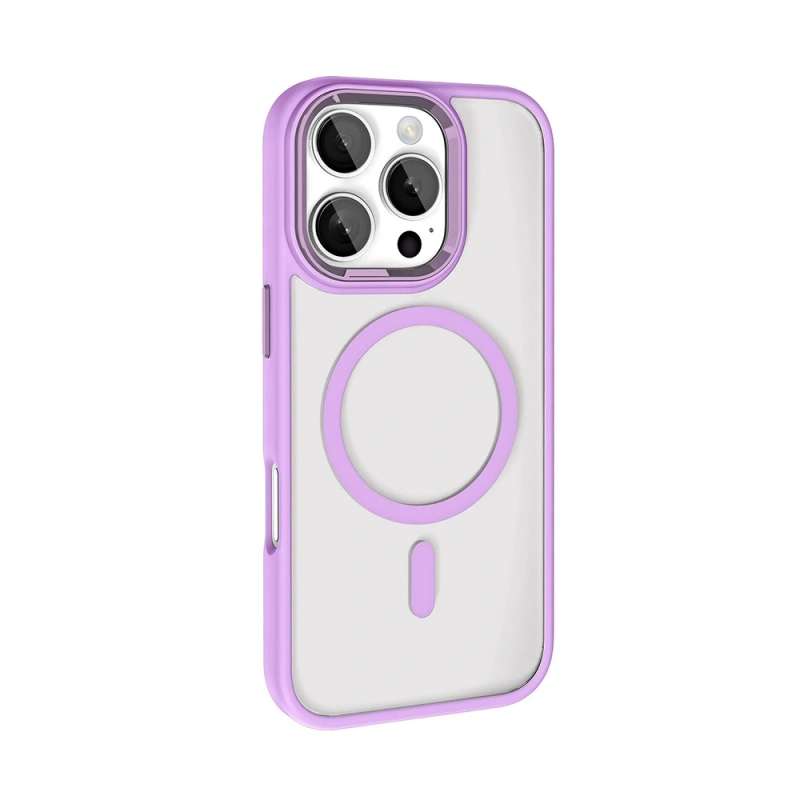 Apple iPhone 16 Pro Max Kılıf Wireless Şarj Özellikli Zore Krom M-safe Silikon Kapak