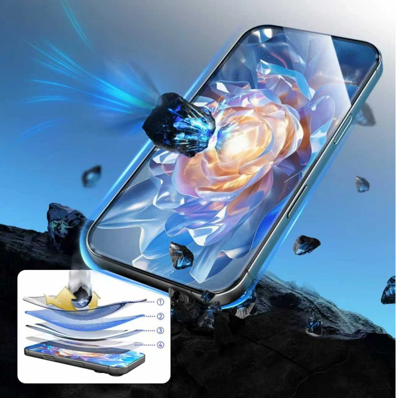 Apple iPhone 16 Pro Max Mohseven Pure Safir Coating HD 3D Glue Temperli Cam Ekran Koruyucu