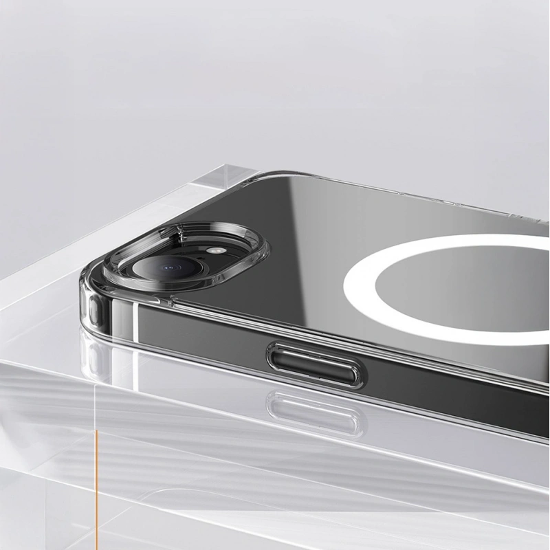 Apple iPhone 16E Kılıf M-safe Şarj Özellikli Şeffaf Sert PC Zore Embos Kapak