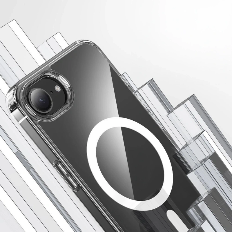 Apple iPhone 16E Kılıf M-safe Şarj Özellikli Şeffaf Sert PC Zore Embos Kapak