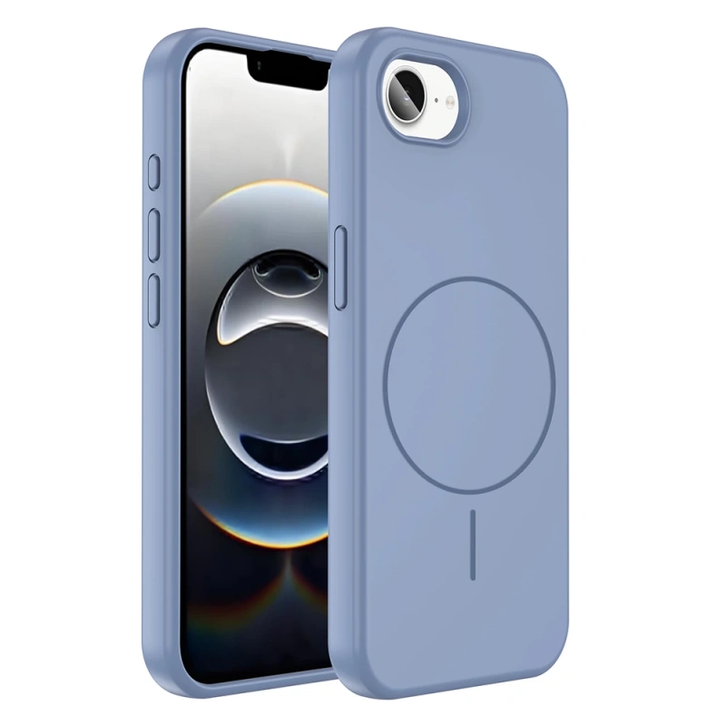 Apple iPhone 16E Kılıf M-safe Şarj Özellikli Sıvı Teknolojili Silinebilir Sert Zore Kivi Kapak