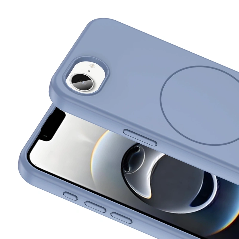 Apple iPhone 16E Kılıf M-safe Şarj Özellikli Sıvı Teknolojili Silinebilir Sert Zore Kivi Kapak