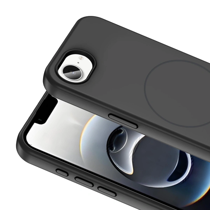 Apple iPhone 16E Kılıf M-safe Şarj Özellikli Sıvı Teknolojili Silinebilir Sert Zore Kivi Kapak