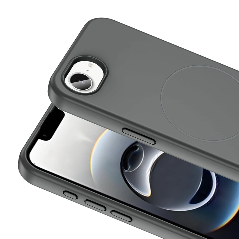 Apple iPhone 16E Kılıf M-safe Şarj Özellikli Sıvı Teknolojili Silinebilir Sert Zore Kivi Kapak