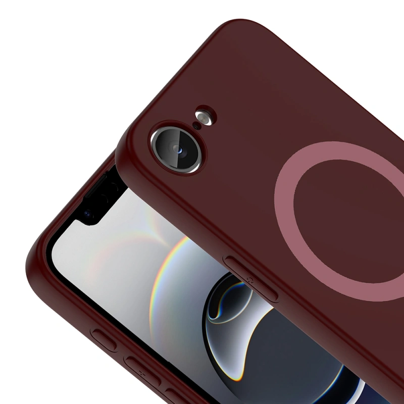 Apple iPhone 16E Kılıf M-Safe Şarj Özellikli Zore Aris Silikon Kapak